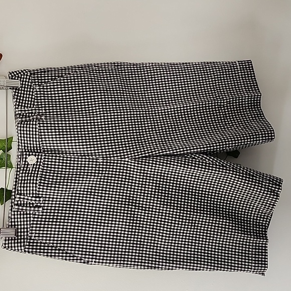 Talbots Pants - Talbots Black White Gingham Bermuda Shorts
